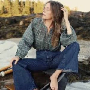 Doen Jane Blouse in Pond Promenade XS